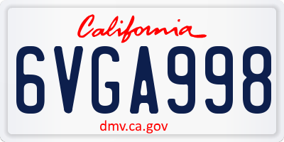 CA license plate 6VGA998