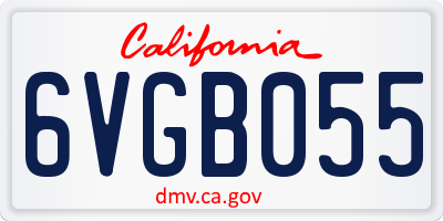 CA license plate 6VGB055