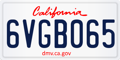 CA license plate 6VGB065