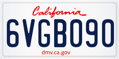 CA license plate 6VGB090