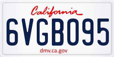 CA license plate 6VGB095
