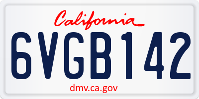 CA license plate 6VGB142