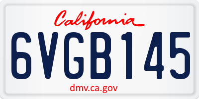 CA license plate 6VGB145