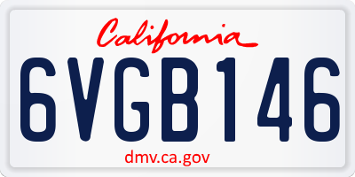 CA license plate 6VGB146