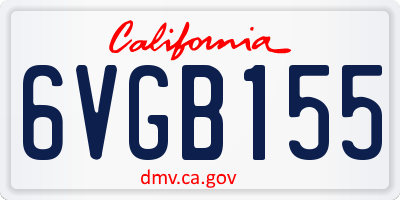 CA license plate 6VGB155