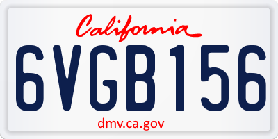CA license plate 6VGB156