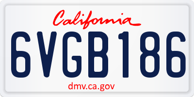 CA license plate 6VGB186