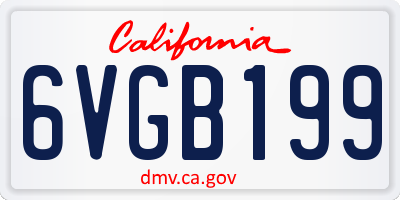 CA license plate 6VGB199