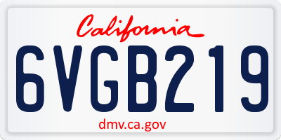 CA license plate 6VGB219