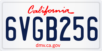CA license plate 6VGB256