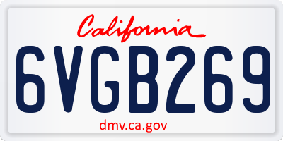 CA license plate 6VGB269