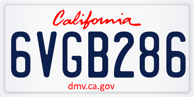 CA license plate 6VGB286