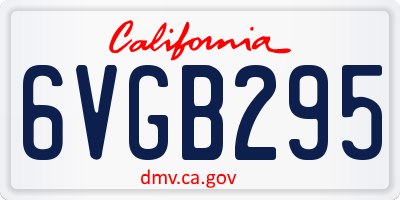 CA license plate 6VGB295