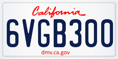 CA license plate 6VGB300