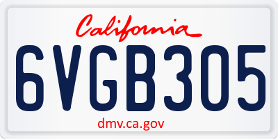 CA license plate 6VGB305