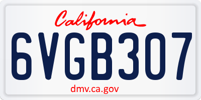 CA license plate 6VGB307
