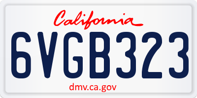 CA license plate 6VGB323