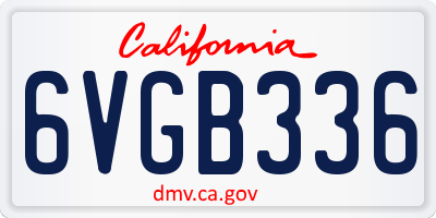 CA license plate 6VGB336