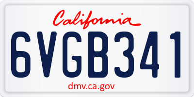 CA license plate 6VGB341