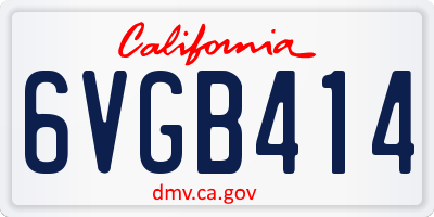 CA license plate 6VGB414