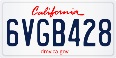 CA license plate 6VGB428