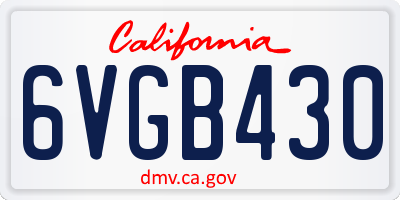 CA license plate 6VGB430