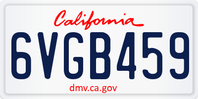 CA license plate 6VGB459