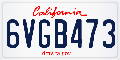 CA license plate 6VGB473