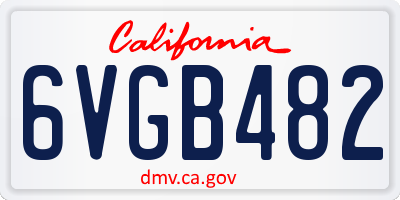 CA license plate 6VGB482