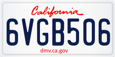CA license plate 6VGB506