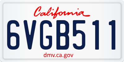 CA license plate 6VGB511