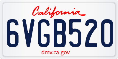 CA license plate 6VGB520