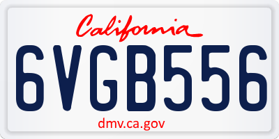 CA license plate 6VGB556