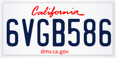 CA license plate 6VGB586