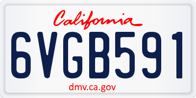 CA license plate 6VGB591