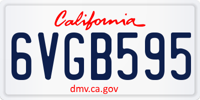CA license plate 6VGB595