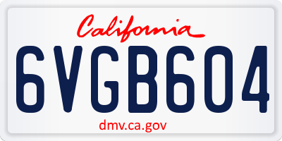 CA license plate 6VGB604