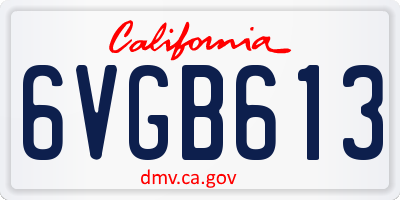CA license plate 6VGB613
