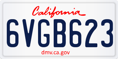 CA license plate 6VGB623