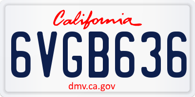 CA license plate 6VGB636