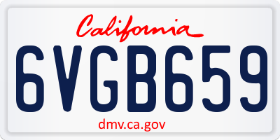 CA license plate 6VGB659