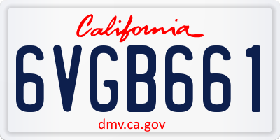 CA license plate 6VGB661