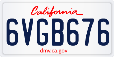 CA license plate 6VGB676