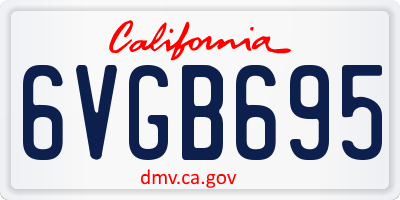 CA license plate 6VGB695