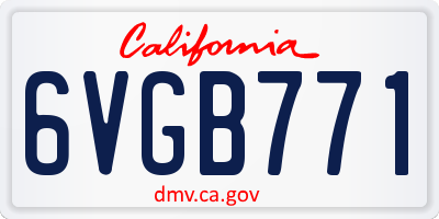 CA license plate 6VGB771