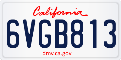 CA license plate 6VGB813
