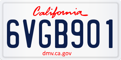 CA license plate 6VGB901