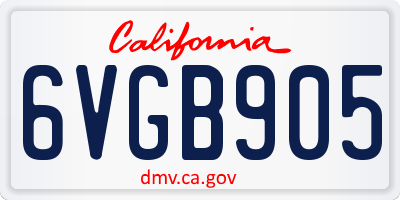 CA license plate 6VGB905