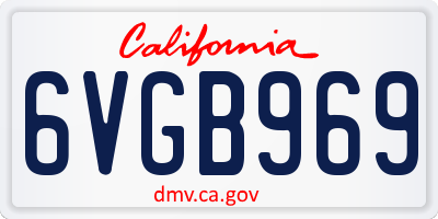 CA license plate 6VGB969