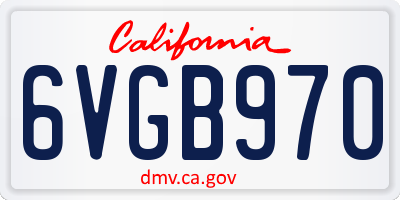 CA license plate 6VGB970